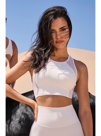 Wiskii Mesh Racerback Sports Women Sportswear Bra Ivory