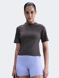 Nike Zenvy Rib Dri-Fit Women Training T-Shirt Grey/White