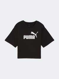 Puma Essentials Cropped Number 1 Logo Women Lifestyle T-Shirt Black