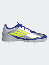 Adidas F50 League Tf Messi Men Football Shoes Silver/Yellow/Blue