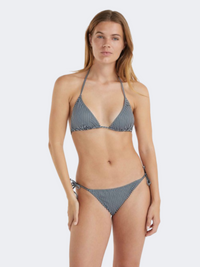 ONeill Essentials Capri Bondy Women Beach Bikini Set Black Simple Stripe