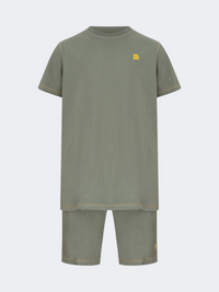 Oil&Gaz Trendy Kids-Boys Lifestyle Set Short+T-Shirt Olive