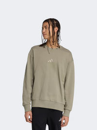 Adidas All SZN French Terry Men Sportswear Sweatshirt Silver Pebble
