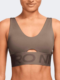Nike Pro Indy Plunge Women Training Bra Mink Brown/Ironstone