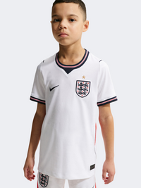 Nike England 2026 Stadium Home Boys Football T-Shirt White