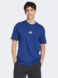 Adidas Essential Small Logo Men Sportswear T-Shirt Dark Blue/White