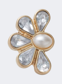 Crocs Half Gem Floral Lifestyle Pins Gold/Pearl