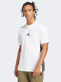 Adidas Essentials 3 Stripes Single Jersey Men Sportswear T-Shirt White/Black