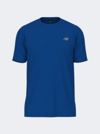 New Balance Sport Essential Heathertech Men Performance T-Shirt Blue Gemstone