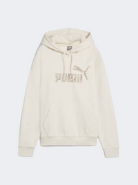 Puma Essential Plus Animal Fleece Women Lifestyle Hoody Alpine Snow