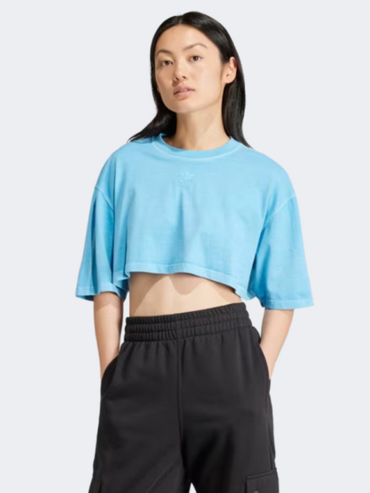 Adidas Essentials Plus Women Originals T-Shirt Semi Blue Burst