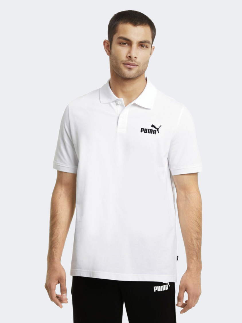 Puma Essential Pique Men Lifestyle Polo Short Sleeve White