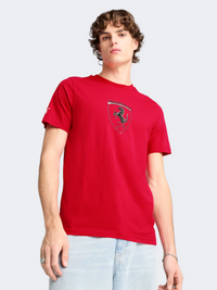Puma Scuderia Ferrari Race Tonal Big Shield Men Lifestyle T-Shirt Red