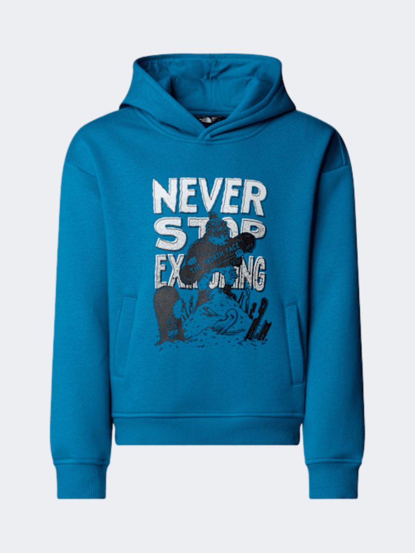 The North Face Oversized Graphic Boys Lifestyle Hoody Dusk Blue