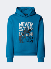The North Face Oversized Graphic Boys Lifestyle Hoody Dusk Blue