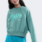Nike Sportswear Cropped Fleece Girls Lifestyle Sweatshirt Cannon/Turquoise