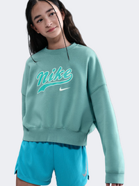 Nike Sportswear Cropped Fleece Girls Lifestyle Sweatshirt Cannon/Turquoise