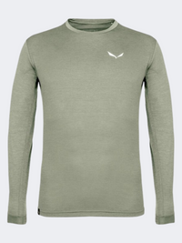 Salewa Puez Mel Dry Men Hiking Long Sleeve Green Shadow Melange