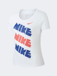 Nike Houndstooth Scoop Kids Training T-Shirt White