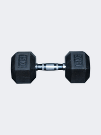 Irm-Fitness Factory Hex Rubber Dumbbell 15 Kg Fitness Weights Black