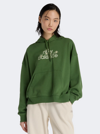 New Balance Flower Women Lifestyle Hoody Dark Alpine Green