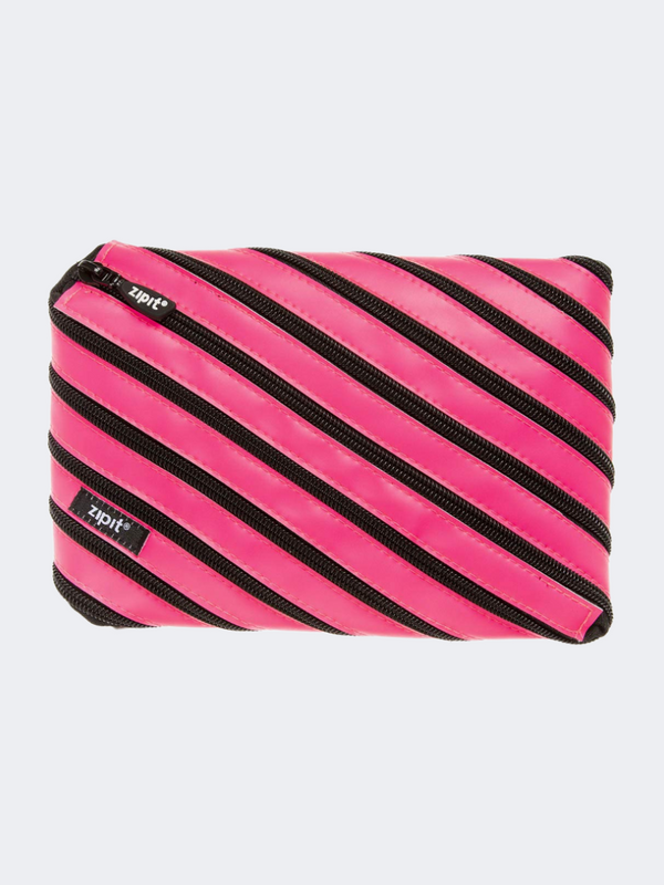 Zipit Neon Jumbo Pouch Clip Back To School Pencil Case Pink