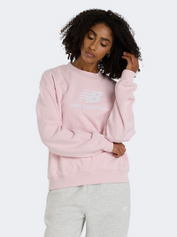 New Balance Essentials French Terry Logo Women Lifestyle Sweatshirt Rose