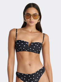 Blu 4U Dotted Polca Women Beach Bra Black