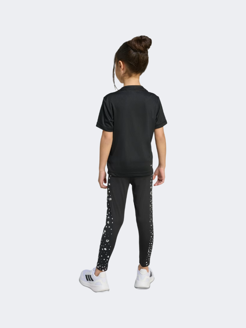 Adidas Train Essentials Glam Print Little-Girls Training Set Black/Silver