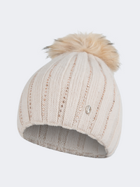 Oil And Gaz Ribbed Women Lifestyle Pom Beanie Off White
