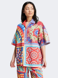 Adidas X Farm Rio Women Sportswear Shirt Blue/Orange/Red