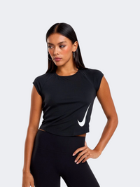 Nike Tempo Swoosh Df Women Running T-Shirt Black/White