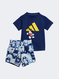 Adidas Disney Mickey Mouse Baby-Boys Sportswear Set Dark Blue/Yellow