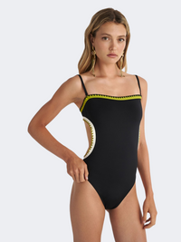 Blu 4U Batik Solids Onepiece Women Beach Monokini Black