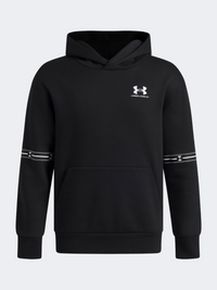 Under Armour Icon Fleece Taped Boys Lifestyle Hoody Black/White