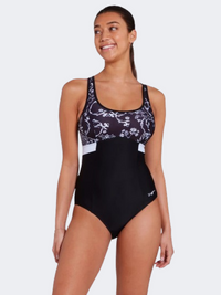 Zoggs Dakota Printed Crossback Women Swim Monokini Clas/Black