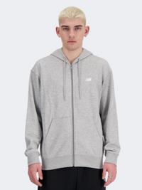 New Balance Essentials Logo Full Zip Men Lifestyle Hoody Gray