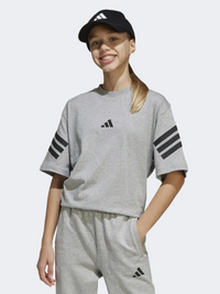 Adidas Future Icons 3S Kids-Boys Sportswear T-Shirt Grey/Black