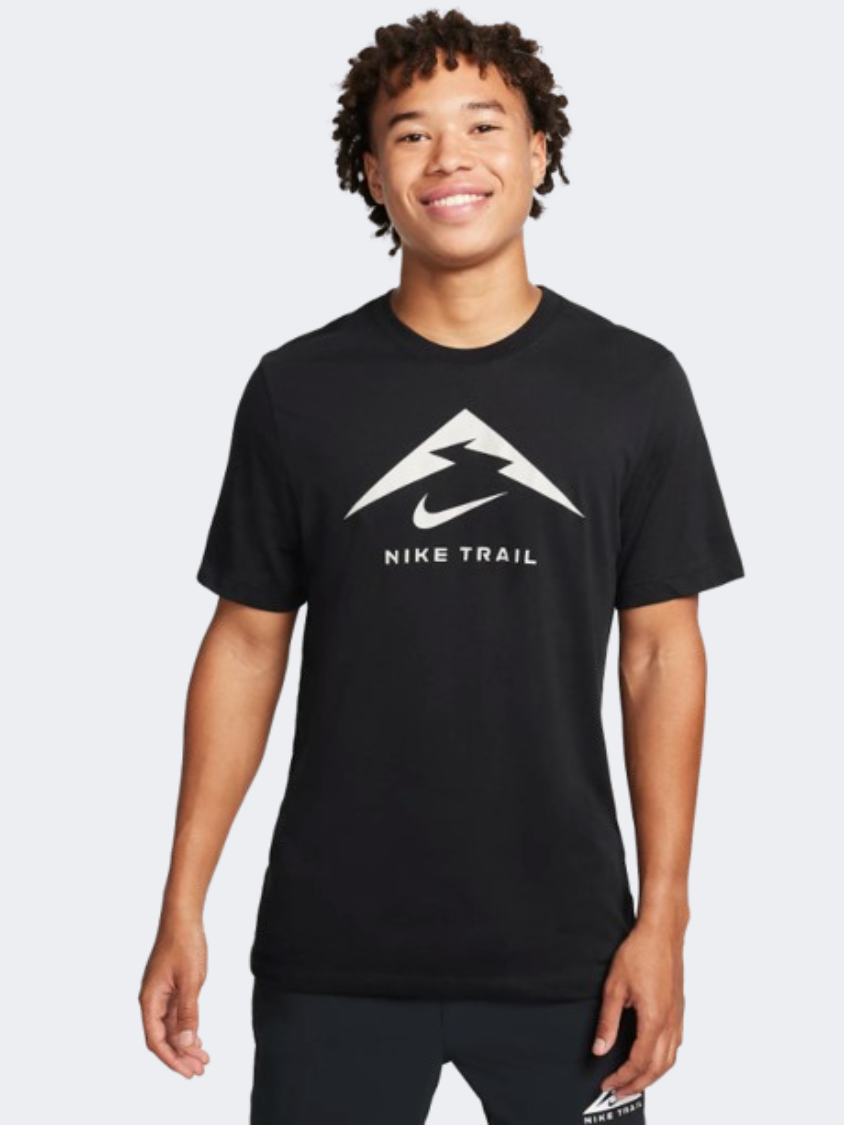 Nike Trail Logo Men Running T-Shirt Black/White