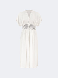 Oil And Gaz Comfortable Women Beach Coverup Ls White