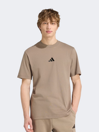 Adidas Essential Small Logo T Men T-Shirt Khaki/Black