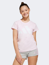 Adidas Essentials Kids-Girls Sportswear T-Shirt Clear Pink/White