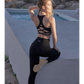 Wiskii V-Waist Yoga Women Sportswear Tight Black
