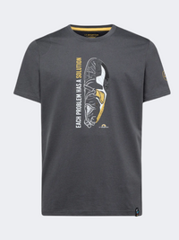La Sportiva Solution Men Climbing T-Shirt Carbon/Yellow