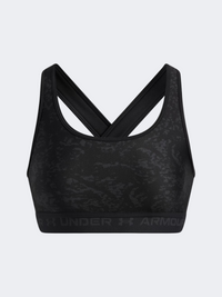 Under Armour Crossback Mid Printed Women Training Bra Black/Anthracite