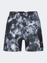 Nike Water Tie Dye Cargo Pocket 4" Volley Boys Beach Swim Short Black