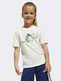 Adidas Adiraptor Graphic Little Girls Sportswear T-Shirt Off White