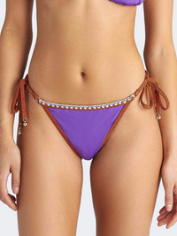 Blu4U Zebra Stripes Women Swim Slip Purple
