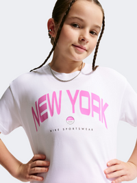 Nike Sportswear Boxy New York Girls Lifestyle T-Shirt White