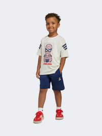 Adidas Marvel Spider-Man Little-Boys Sportswear Set Off White/Dark Blue